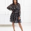 Czarna sukienka SEVILLA w kwiatowy print 1