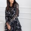 Czarna sukienka SEVILLA w kwiatowy print 3
