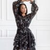 Czarna sukienka SEVILLA w kwiatowy print 4